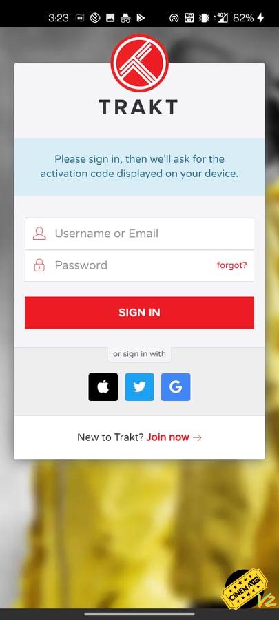 login to trakt